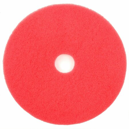 GLOBAL INDUSTRIAL 18in Buffing Pad, Red, 5PK 641290RD